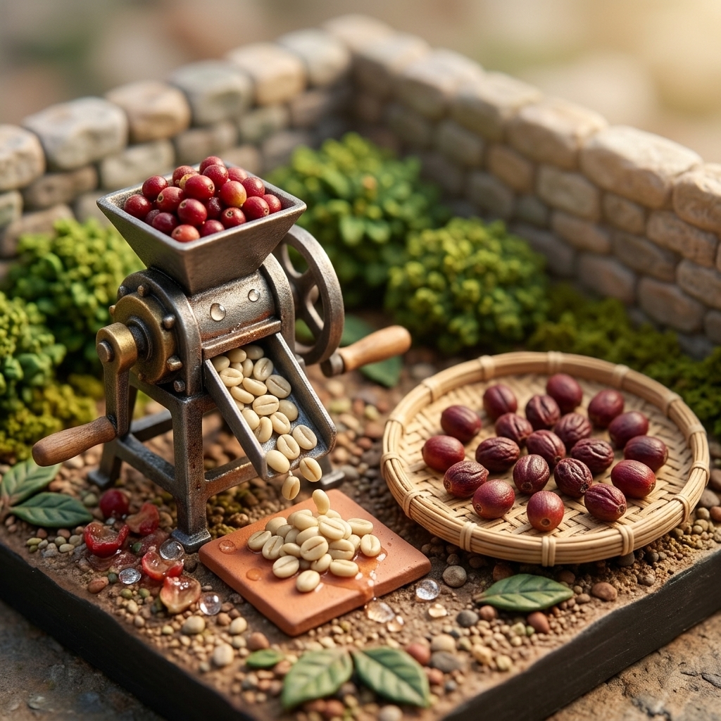 Pulped or dried coffee cherries